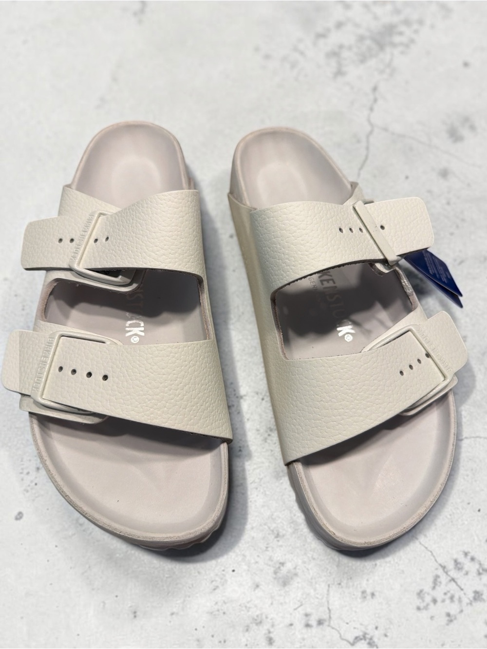 Birkenstock Arizona White Double-Buckle Slide Sandals